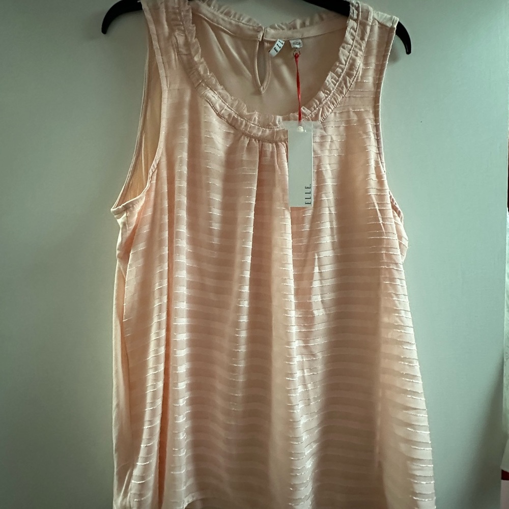 Elle Top, Peach sleeveless business casual top